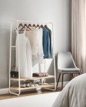 VASAGLE® – Szafa Garderoba Stojąca – 160 cm – Stabilna Rama w Kształcie Litery A, Drążek na Ubrania, 2 Półki i 6 Haczyków S