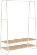 VASAGLE® – Szafa Garderoba Stojąca – 160 cm – Stabilna Rama w Kształcie Litery A, Drążek na Ubrania, 2 Półki i 6 Haczyków S