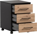Schildmeyer® Aino – Nowoczesny Mobilny Kontener Podbiurkowy z 3 Szufladami – Dąb Artisan