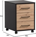 Schildmeyer® Aino – Nowoczesny Mobilny Kontener Podbiurkowy z 3 Szufladami – Dąb Artisan