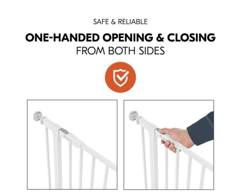 Hauck® Clear Step Autoclose 2 Bramka – Metalowa Rozporowa Barierka Bezpieczeństwa z Płaskim Progiem i Zapięciem Magnetycznym