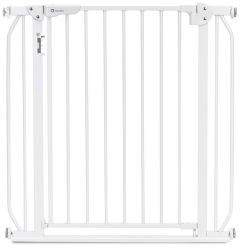 Lionelo® Bramka Truus Slim LED – Metalowa Rozporowa Barierka Ochronna z Lampką LED i Czujnikiem Zmierzchu – Niski Próg 1,5 cm
