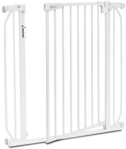 Lionelo® Bramka Truus Slim LED – Metalowa Rozporowa Barierka Ochronna z Lampką LED i Czujnikiem Zmierzchu – Niski Próg 1,5 cm