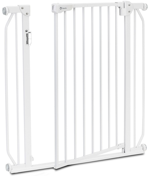 Lionelo® Bramka Truus Slim LED – Metalowa Rozporowa Barierka Ochronna z Lampką LED i Czujnikiem Zmierzchu – Niski Próg 1,5 cm