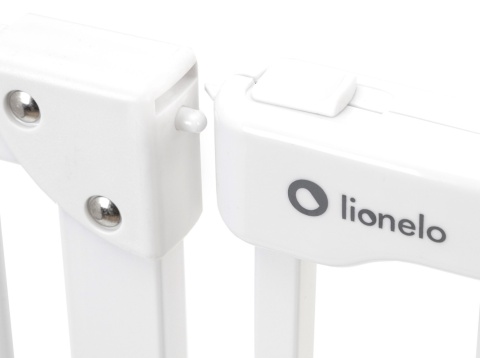 Lionelo® Bramka Truus Slim LED – Metalowa Rozporowa Barierka Ochronna z Lampką LED i Czujnikiem Zmierzchu – Niski Próg 1,5 cm