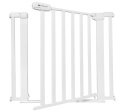 Kinderkraft® Lock&Go – Hybrydowa Rozporowa Barierka z Drewna i Stali – Bramka – Regulacja: 75–103 cm – Kolor: Biały (White)