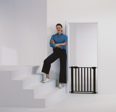 Kinderkraft® LOCK&GO – Metalowo-Drewniana Rozporowa Barierka Bezpieczeństwa dla Dzieci Regulowana Szerokość: 75 do 103 cm Bramka