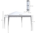 Outsunny® – Składany Pawilon Ogrodowy Express Pop-Up 3 x 3 m (2,95 x 2,95 m) – Tkanina Oxford 210D ze Srebrną Powłoką UV