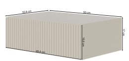 Szafka Nocna Veldio® – Wiszący Stolik Nocny z Szufladą – Wymiary: 50 x 35,6 x 17 cm – Szary Taupe (Szary Beż)