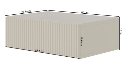 Szafka Nocna Veldio® – Wiszący Stolik Nocny z Szufladą – Wymiary: 50 x 35,6 x 17 cm – Szary Taupe (Szary Beż)