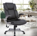COLAMY® – Ergonomiczny Skórzany Fotel Biurowy z Wysokim Oparciem – Nadmuchiwane Podparcie Lędźwiowe
