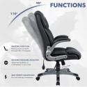 COLAMY® – Ergonomiczny Skórzany Fotel Biurowy z Wysokim Oparciem – Nadmuchiwane Podparcie Lędźwiowe