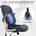 COLAMY® – Ergonomiczny Skórzany Fotel Biurowy z Wysokim Oparciem – Nadmuchiwane Podparcie Lędźwiowe