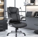 COLAMY® – Ergonomiczny Skórzany Fotel Biurowy z Wysokim Oparciem – Nadmuchiwane Podparcie Lędźwiowe