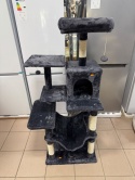 Easy Climb® – Drapak dla Kota z Hamakiem i Jaskinią – Układ Schodkowy – 2 Piłeczki z Dzwonkiem + 2 Zapasowe Ciche Kulki