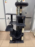 Easy Climb® – Drapak dla Kota z Hamakiem i Jaskinią – Układ Schodkowy – 2 Piłeczki z Dzwonkiem + 2 Zapasowe Ciche Kulki