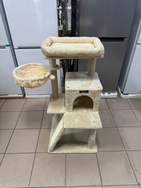 Big Paws® – Stabilny Drapak dla Dużych i Pulchnych Kotów 96 cm – (45 x 30 cm), Rampa 2w1, Jaskinia z 2 Wejściami