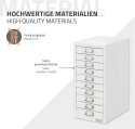 ML-Design® – Stalowa Szafka Biurowa z 10 Szufladami (28 x 38 x 60 cm) – Ramki na Etykiety – Mieści Format DIN A4