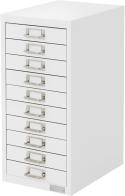 ML-Design® – Stalowa Szafka Biurowa z 10 Szufladami (28 x 38 x 60 cm) – Ramki na Etykiety – Mieści Format DIN A4