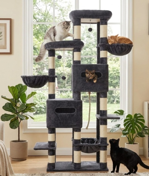 Grand Tower® XXL – Monumentalny Drapak dla Dużych Kotów 190 cm – Podstawa na 6 Słupkach