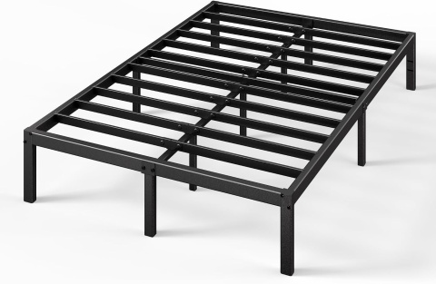 Zinus® Elias – Metalowa Rama Łóżka / Platforma pod Materac 140 x 190 cm – Stalowy Stelaż z Listwami