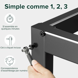 Zinus® Elias – Metalowa Rama Łóżka / Platforma pod Materac 140 x 190 cm – Stalowy Stelaż z Listwami