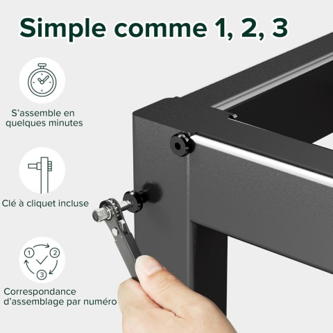 Zinus® Elias – Metalowa Rama Łóżka / Platforma pod Materac 140 x 190 cm – Stalowy Stelaż z Listwami