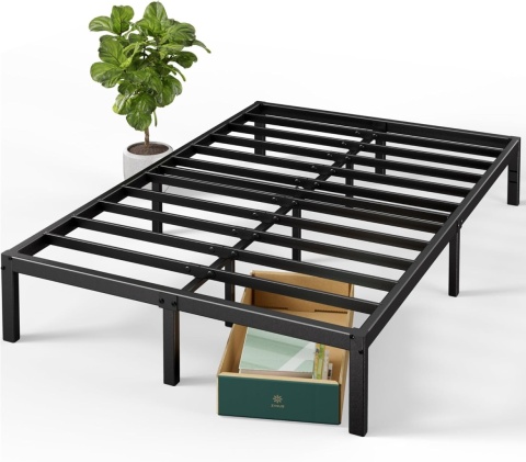 Zinus® Elias – Metalowa Rama Łóżka / Platforma pod Materac 140 x 190 cm – Stalowy Stelaż z Listwami