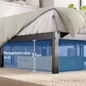 Zinus® Elias – Metalowa Rama Łóżka / Platforma pod Materac 140 x 190 cm – Stalowy Stelaż z Listwami