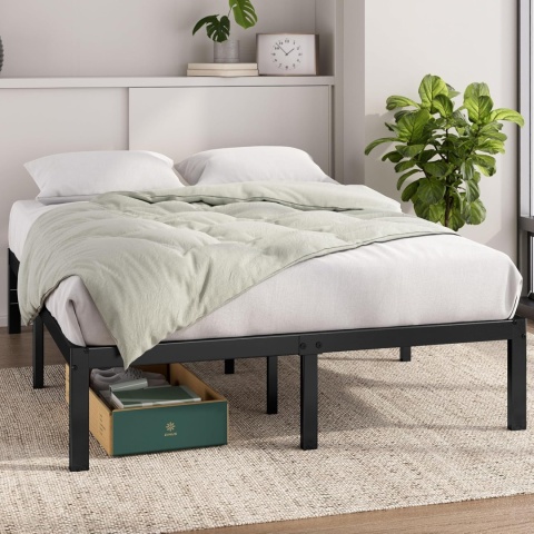 Zinus® Elias – Metalowa Rama Łóżka / Platforma pod Materac 140 x 190 cm – Stalowy Stelaż z Listwami