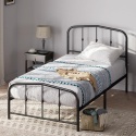 Zinus® Metal Platform Bed – Elegancka Metalowa Rama Łóżka z Zagłówkiem 90 x 190 cm – Stalowy Stelaż Platformowy