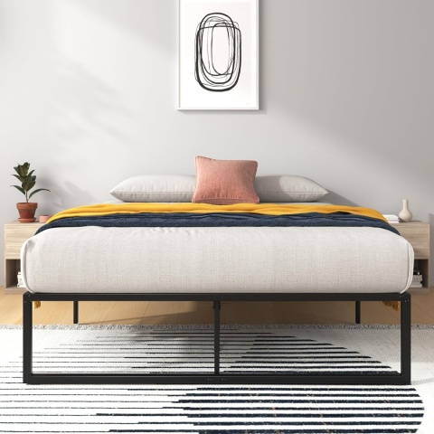 Zinus® Minimalist Platform Bed – Metalowa Rama Łóżka / Platforma pod Materac 140 x 190 cm