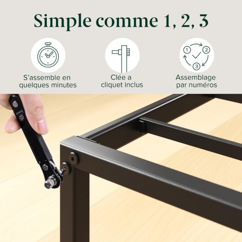 Zinus® Minimalist Platform Bed – Metalowa Rama Łóżka / Platforma pod Materac 140 x 190 cm