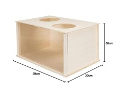 Trixie® – Drewniana Piaskownica / Skrzynia do Kopania dla Królika (59,5 x 40 x 40 cm) – Akrylowa Szybka Obserwacyjna