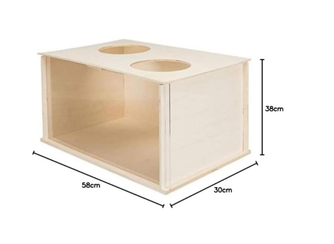Trixie® – Drewniana Piaskownica / Skrzynia do Kopania dla Królika (59,5 x 40 x 40 cm) – Akrylowa Szybka Obserwacyjna