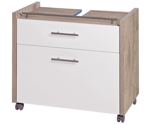 Schildmeyer® – Szafka Pod Umywalkę / Szafka Łazienkowa (67 x 35 x 60,5 cm) – Uchwyty ze Stali Nierdzewnej & Wycięcie na Syfon