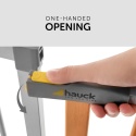Hauck® Wood Lock 2 – Samoregulująca Barierka BRAMKA Ochronna na Drzwi i Schody (Szerokość 84–89 cm) z Przedłużeniem 9 cm