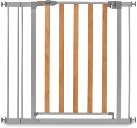 Hauck® Wood Lock 2 – Samoregulująca Barierka BRAMKA Ochronna na Drzwi i Schody (Szerokość 84–89 cm) z Przedłużeniem 9 cm