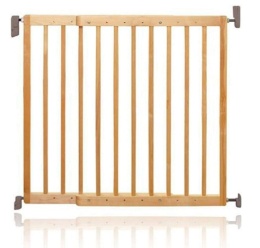 Munchkin® / Lindam® – Rozciągana Drewniana Bramka BRAMKA Ochronna na Schody i Drzwi (63,5 – 106 cm) – Bez Dolnego Progu