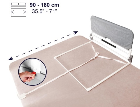 KMINA® – Składana Barierka Ochronna & Pomoc przy Wstawaniu z Łóżka dla Seniorów i Osoób Dorosłych (90 x 52,5 cm)