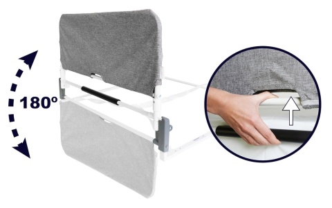 KMINA® – Składana Barierka Ochronna & Pomoc przy Wstawaniu z Łóżka dla Seniorów i Osoób Dorosłych (90 x 52,5 cm)