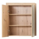 TT meble® Amanda – Wisząca Szafka Łazienkowa z Lustrem (60 x 17 x 77 cm) – 2 Drzwi Lustrzane, 3 Półki Przechowywania
