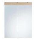 TT meble® Amanda – Wisząca Szafka Łazienkowa z Lustrem (60 x 17 x 77 cm) – 2 Drzwi Lustrzane, 3 Półki Przechowywania