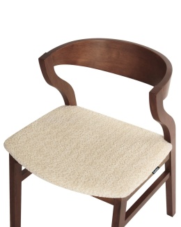 [zestaw 2 sztuk] Beliani® Maroa – Krzesło do Jadalni i Kuchni w Stylu Retro – Półokrągłe Oparcie MDF, Tapicerowane Siedzisko