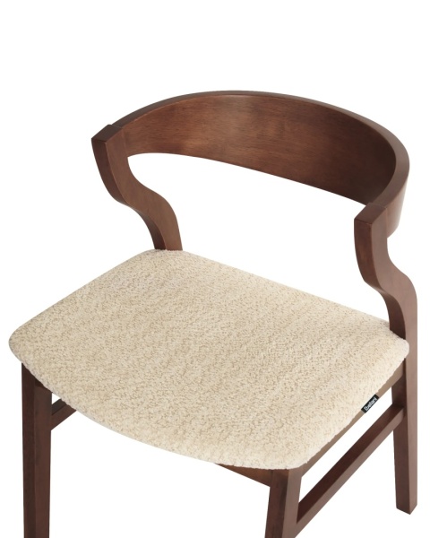 [zestaw 2 sztuk] Beliani® Maroa – Krzesło do Jadalni i Kuchni w Stylu Retro – Półokrągłe Oparcie MDF, Tapicerowane Siedzisko