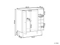 Beliani Tullamore Elegancka Komoda / Barek na Wino ze Stojakiem na 8 Butelek (84 x 39 x 91 cm) – Zamykane Półki, Otwarta Wnęka