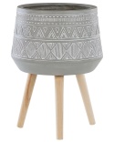 Beliani® Malaki – Wysoka Donica Ogrodowa / Domowa na Nóżkach z Drewna Bukowego (Średnica 44 cm / Wysokość 61 cm)