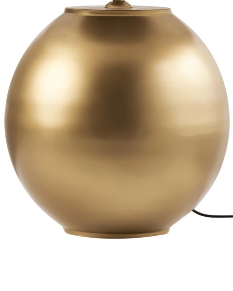 Beliani® Sobramati – Elegancka Lampa Stołowa / Nocna (Wysokość 52 cm) – Mosiężna Podstawa z Żelaza, Abażur z Bawełny i Lnu