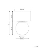 Beliani® Sobramati – Elegancka Lampa Stołowa / Nocna (Wysokość 52 cm) – Mosiężna Podstawa z Żelaza, Abażur z Bawełny i Lnu