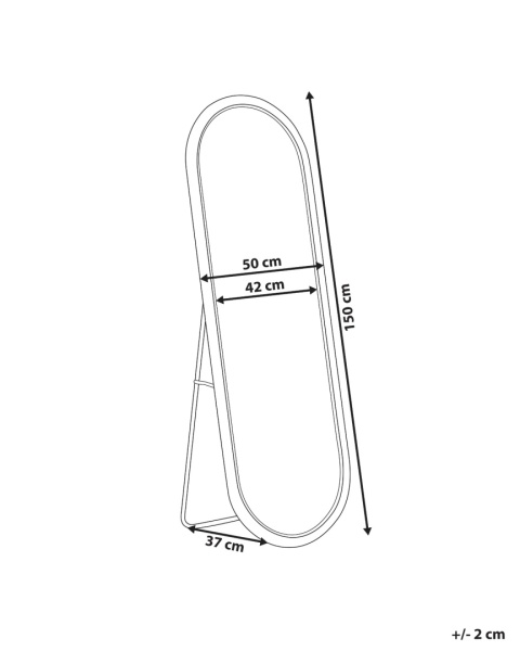 Beliani® Montot – Owalne Rattanowe Lustro Stojące (50 x 150 cm) – Naturalna Ręcznie Pleciona Rama z RATTANU